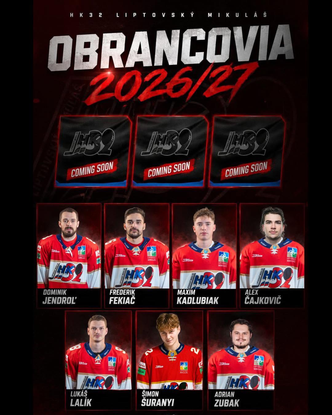 🏒 Predstavujeme obranu HK 32 Liptovský Mikuláš pre sezónu 2026/2027! 💙🤍