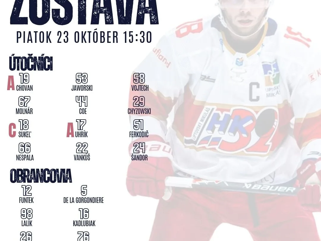 ZOSTAVA NA ZÁPAS PROTI TRENČÍNU  🏒