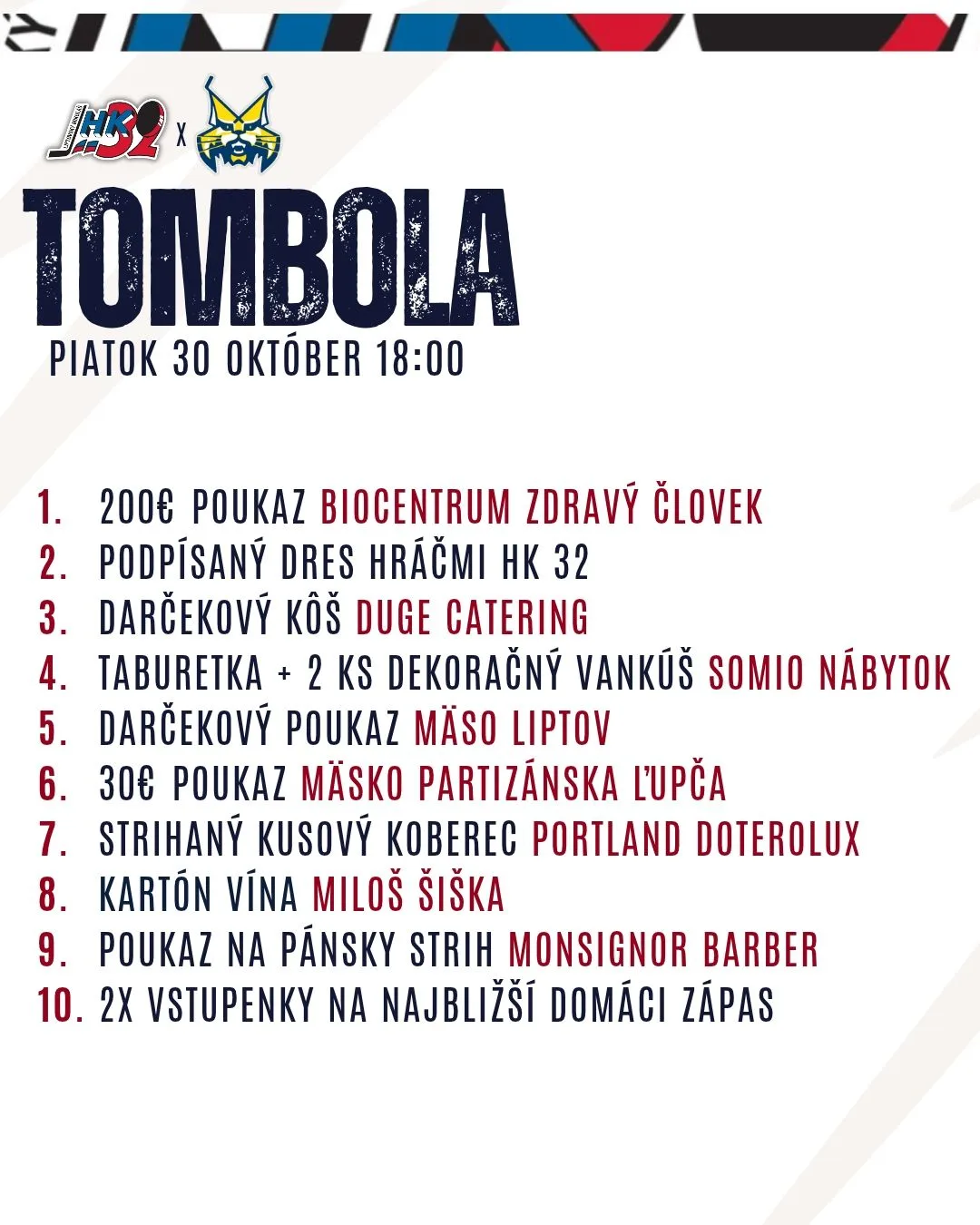 TOMBOLA NA DNEŠNOM ZÁPASE! 🍀