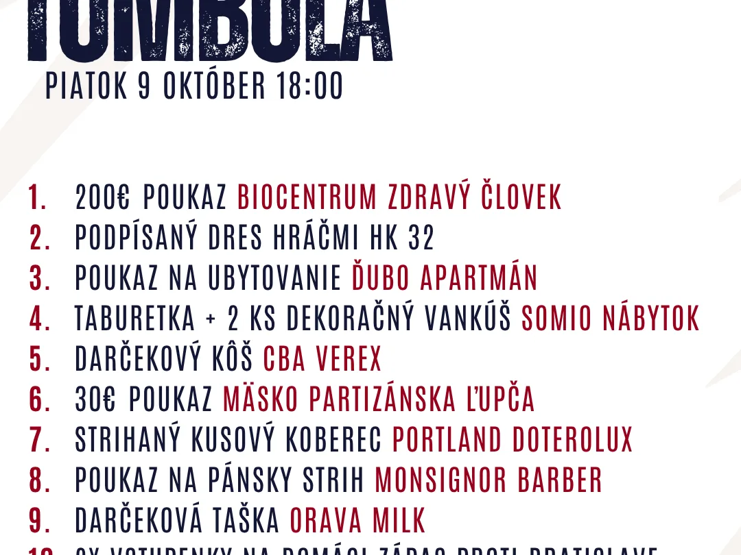 TOMBOLA NA DNEŠNÝ ZÁPAS! 🔥🎟️