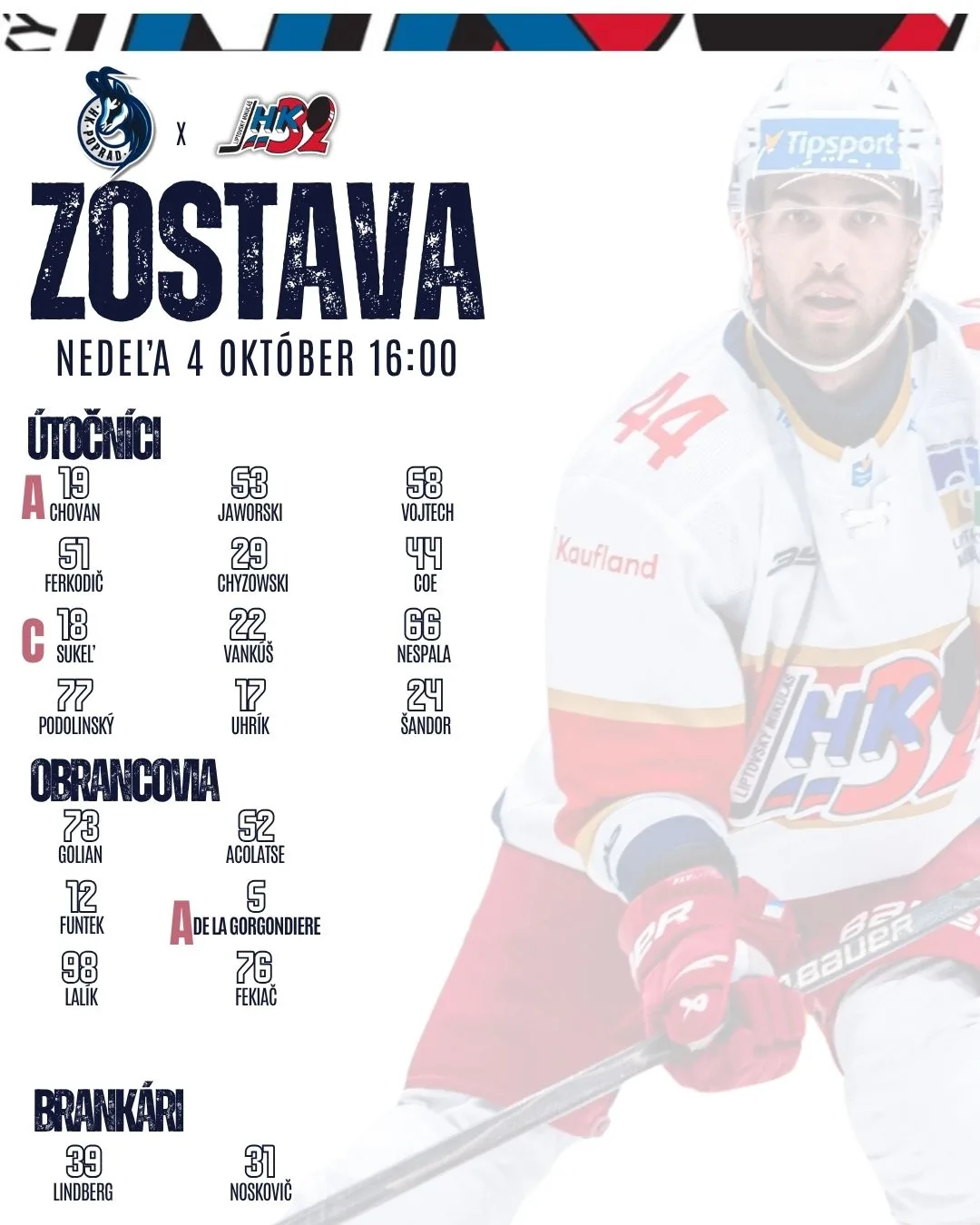 ZOSTAVA NA DNEŠNÝ ZÁPAS! 🔥